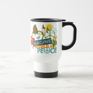 Taza De Viaje Imagínese la paz de mundo