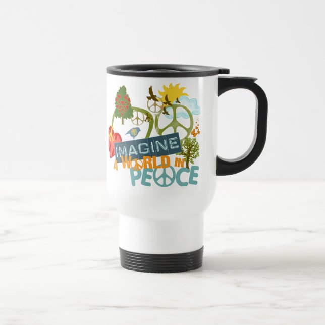Taza De Viaje Imagínese la paz de mundo (Derecha)