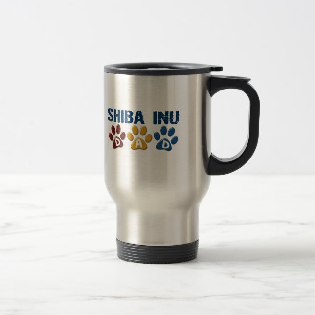 Taza De Viaje Impresión 1 de la pata del papá de SHIBA INU (Derecha)