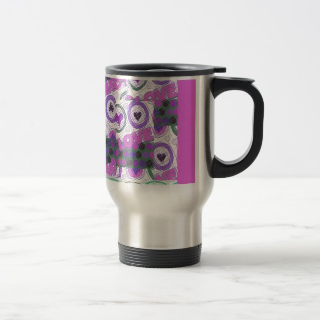 Taza De Viaje Impresión de arte con motivo de amor (Derecha)