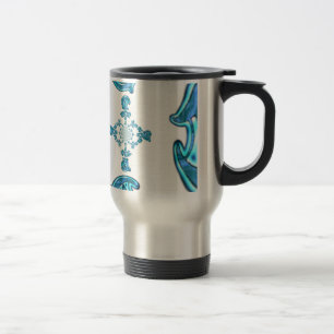 Taza De Viaje Impresión de arte de graffiti abstracto cian azula