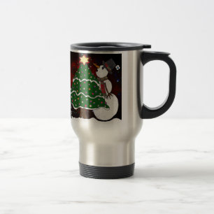 Taza De Viaje Impresión de arte sorpresa de muñeco de nieve de á