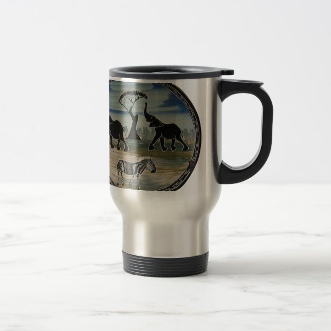 Taza De Viaje Impresión de elefantes africanos (Derecha)