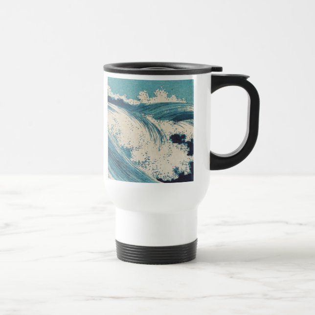 Taza De Viaje Impresión de océanos de olas azules japonesas anti (Derecha)