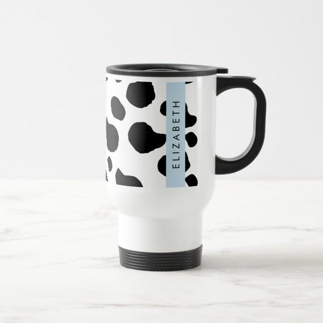 Taza De Viaje Impresión de vaca, Cuadros De Vaca, Blanco Y Negro (Derecha)