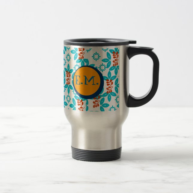 Taza De Viaje Impresión floral vintage monogramada (Derecha)