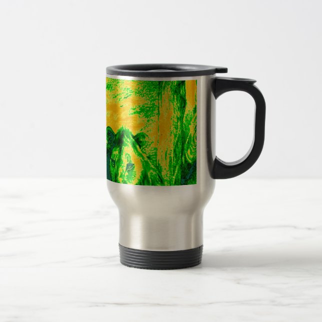 Taza De Viaje Impresión fluorescente sobre el arte de la visión  (Derecha)