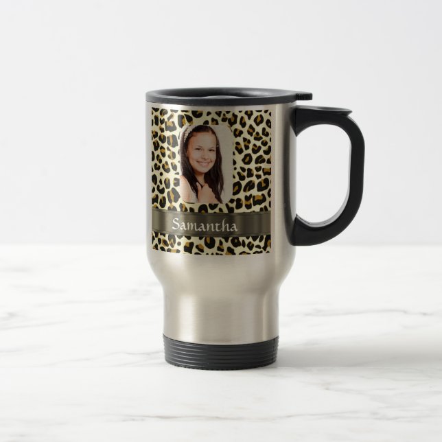Taza De Viaje Impresión personalizada de leopardo (Derecha)