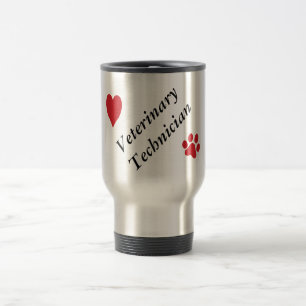 Taza De Viaje Impresión y corazón Técnico-Rojos veterinarios 