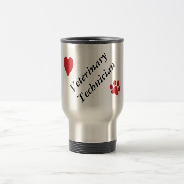 Taza De Viaje Impresión y corazón Técnico-Rojos veterinarios de (Centro)