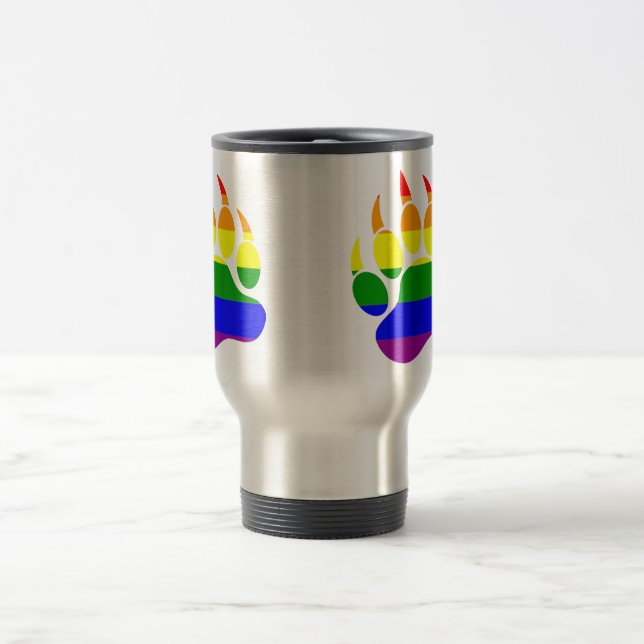 Taza De Viaje Impresionante arcoiris de oso gay (Centro)