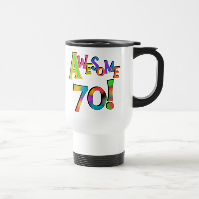 Taza De Viaje Impresionantes camisetas de 70 cumpleaños y regalo (Derecha)