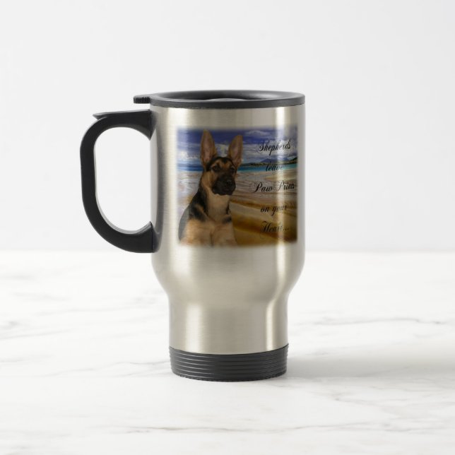 Taza De Viaje Impresiones de la pata del pastor alemán (Izquierda)