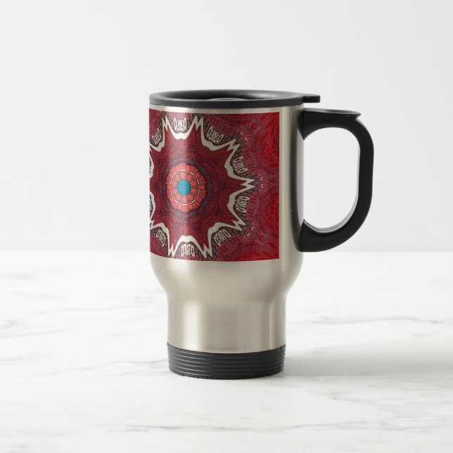 Taza De Viaje Imprimir arte de patrón tribal étnico sindhi (Derecha)