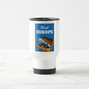 Taza De Viaje Imprimir vacaciones vintage de Europa.