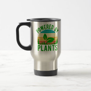 Taza De Viaje Impulsado Por Plantas Divertido Atardecer Verde Ve