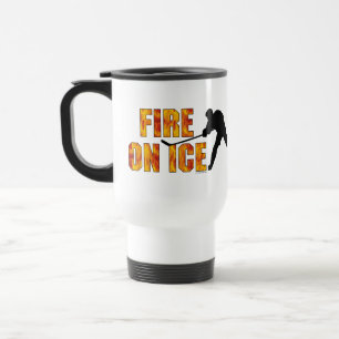 Taza De Viaje Incendio De Hockey Sobre Hielo