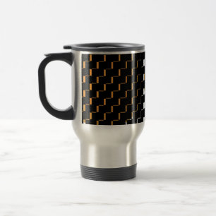 Taza De Viaje Inconformista geométrico 2 del negro del oro de l