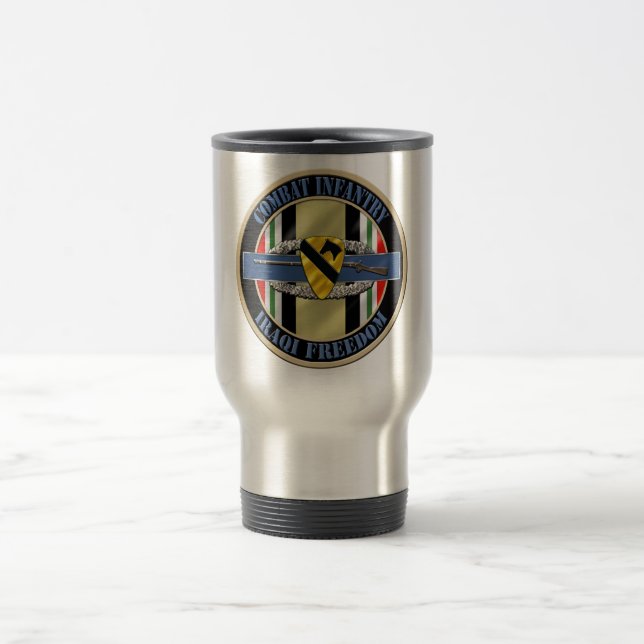 Taza De Viaje Infantería OIF 1r CAV del combate (Centro)