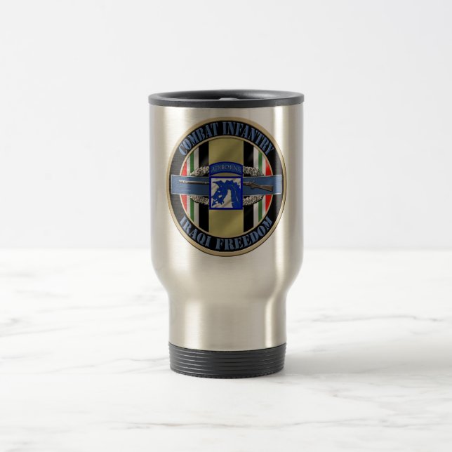 Taza De Viaje Infantería OIF XVIII décimo octavo Airborne Corp (Centro)