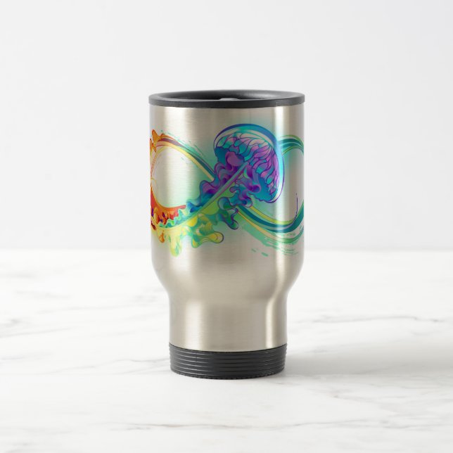 Taza De Viaje Infinidad con las medusas del arcoiris (Centro)
