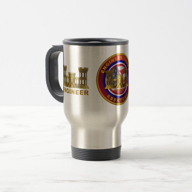 Taza De Viaje Ingeniero del Ejército, soldado y veterano    (Anverso izquierdo)