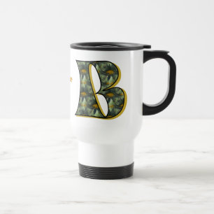 Taza De Viaje Inicial B Monograma de Margarita Personalizado