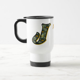Taza De Viaje Inicial de monograma de margarita J Personalizado