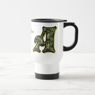 Taza De Viaje Inicial de monograma de margarita personalizada A