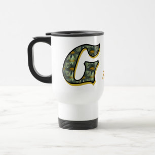 Taza De Viaje Inicial de monograma de margarita personalizada G