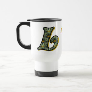 Taza De Viaje Inicial de monograma de margarita personalizada L