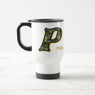 Taza De Viaje Inicial de monograma de margarita personalizada P