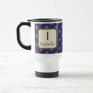 Taza De Viaje Inicial de monograma de primer nombre Estrellas de