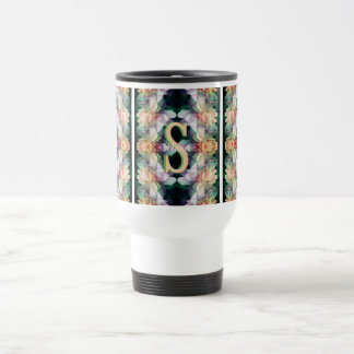 Taza De Viaje Inicial de monograma personalizado Arte de peonía