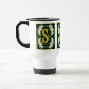 Taza De Viaje Inicial de monograma personalizado Nombre Arte de