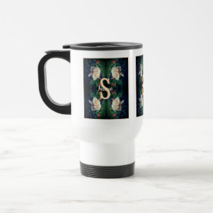 Taza De Viaje Inicial de monograma personalizado Nombre Rosa Mel