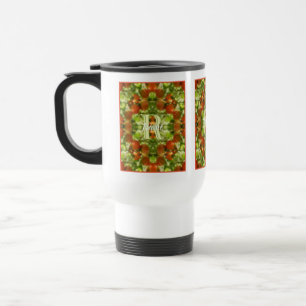Taza De Viaje Inicial de monograma personalizado Nombre Tomates
