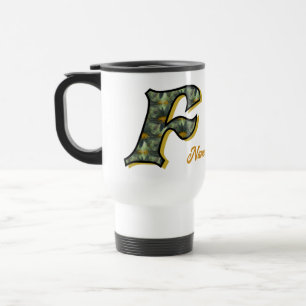 Taza De Viaje Inicial F Monograma de Margarita Personalizado