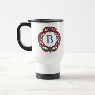 Taza De Viaje Iniciales de monograma nombre diseño celta persona