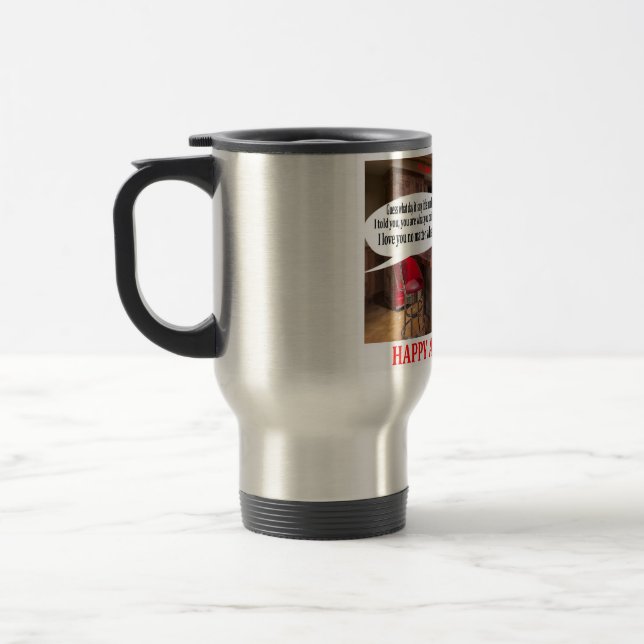 taza de viaje inoxidable. Aniversario feliz. (Izquierda)