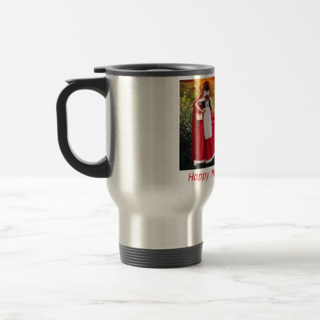 taza de viaje inoxidable, feliz día de la madre. (Izquierda)