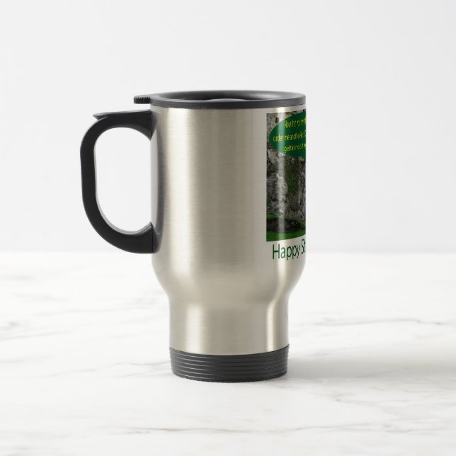 taza de viaje inoxidable. Feliz Día de San Patrici (Izquierda)