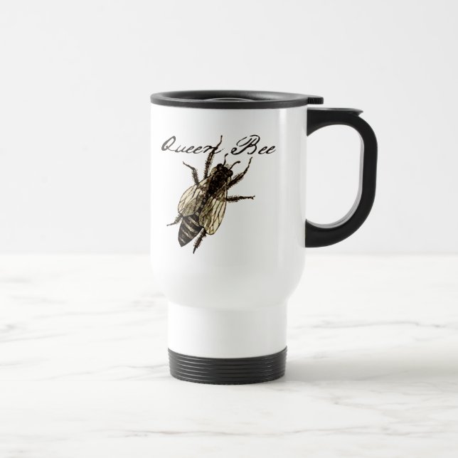 Taza De Viaje Inscripción de Bug de Vida Silvestre Queen Bee (Derecha)