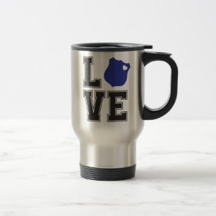Taza De Viaje Insignia de Corazón de Amor Apoyo a la Policía