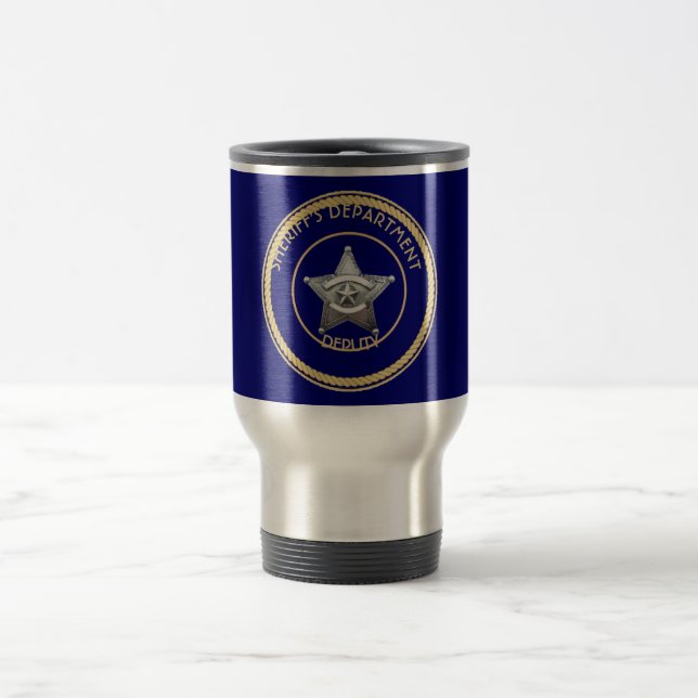 Taza De Viaje Insignia del sheriff Personalizado universal Mug (Centro)