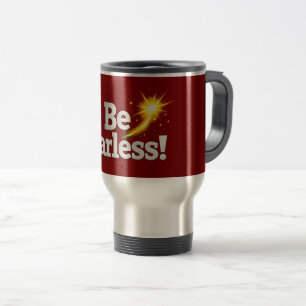 Taza de viaje inspiradora Sé intrépido con dorado 