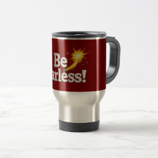 Taza de viaje inspiradora Sé intrépido con dorado 