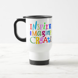 Taza De Viaje Inspire, Imagine, Create - Motivación de viaje