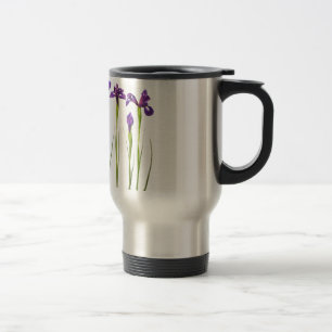 Taza De Viaje Iris púrpuras aislados en un fondo blanco