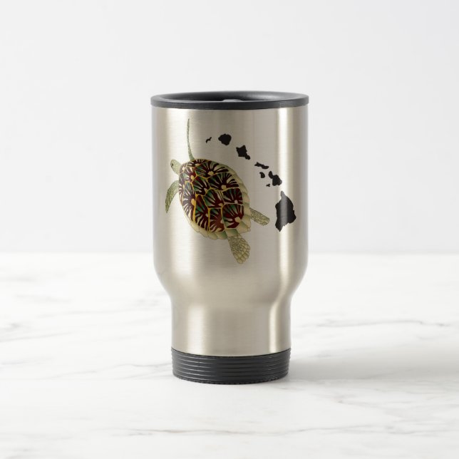 Taza De Viaje Islas Hawaii y tortuga Hawaii (Centro)